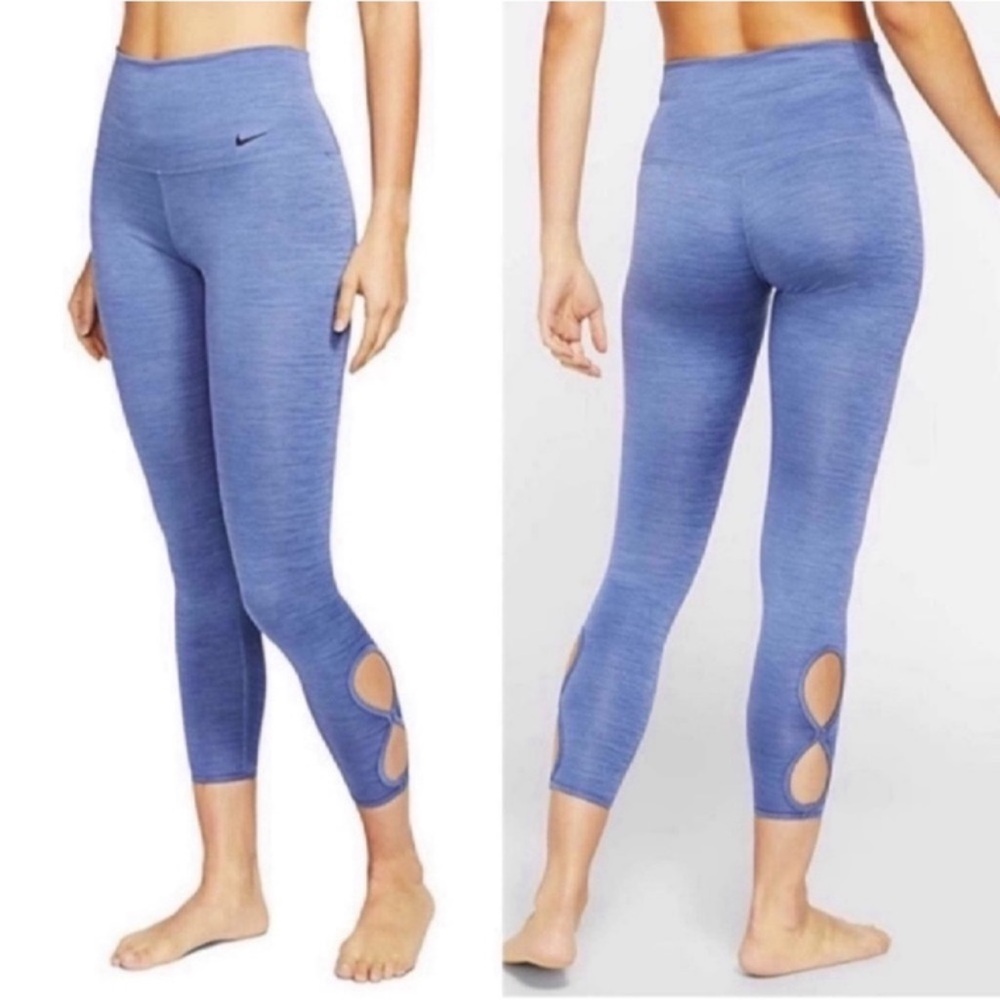 Nike Blue High-Waisted Leggings with Cutout Accents XS